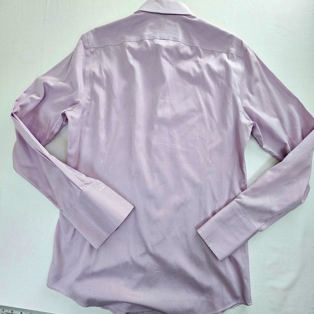 Charles Tyrwhitt Mens Extra Slim Fit NonIron Micro Check French Cuff Shirt 16 35 - Picture 7 of 9